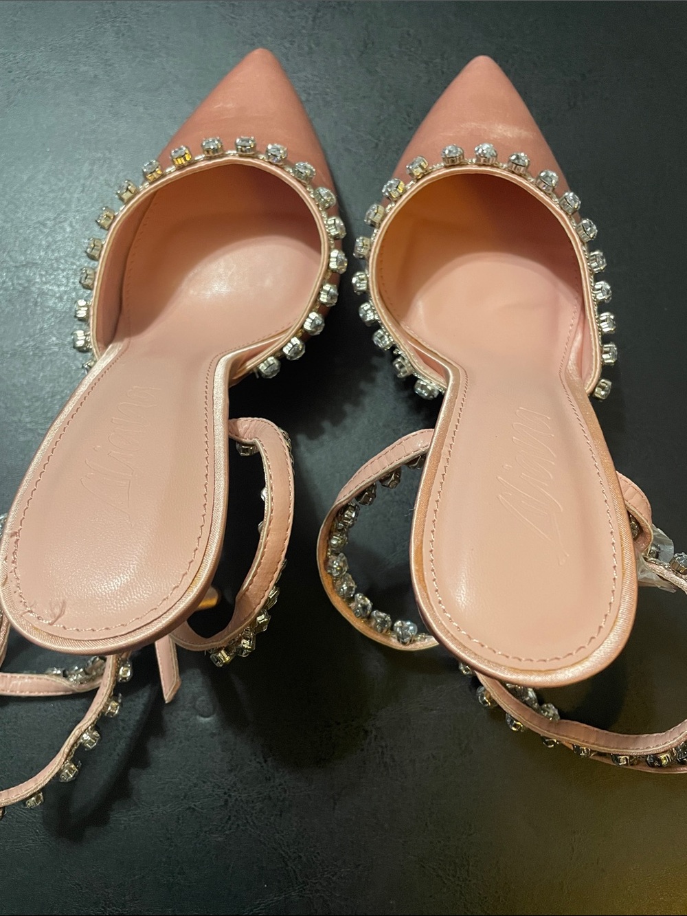 Liliana Pink/Blush Jeweled Pointed-Toe 4.5 inch heels NWT Sz. 8.5 very sexy